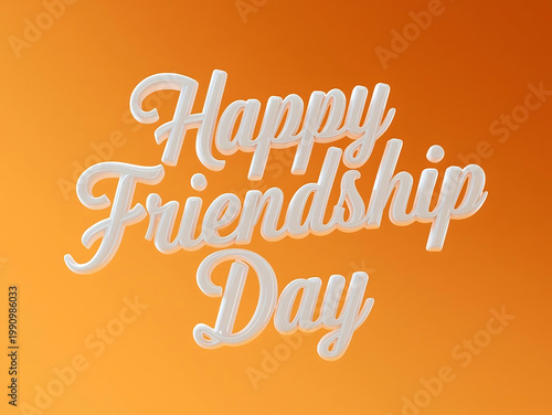 Happy Friendship Day White Text On Orange Background