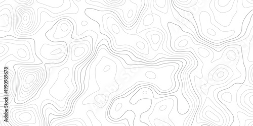 Abstract design with seamless pattern with lines topographic map. geographic mountain relief. the white on black contours topography stylized height of the lines. geographic contour map paper texture.