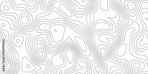 Abstract design with seamless pattern with lines topographic map. geographic mountain relief. the white on black contours topography stylized height of the lines. geographic contour map paper texture.