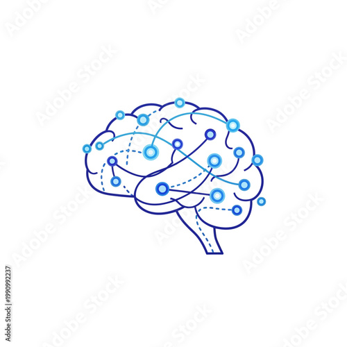 Brain with neural network connections.