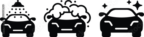 Car service and repair icons element. Garage, engine, oil, maintenance, accelerate icon.Car wash icon set featuring modern cleaning equipment and vehicles.Car cleaning and detailing icons, 