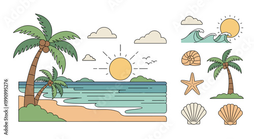 A vibrant, stylized illustration evokes a sense of tranquility and escape, perfect for travel blogs, website graphics, or social media content promoti