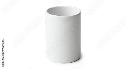 Minimalist White Cylindrical Container for Storage or Decoration.