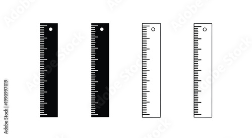 Four rulers displayed with varying shades a striking silhouette