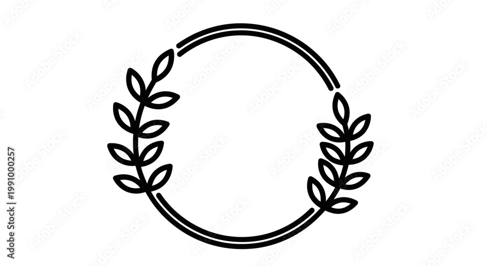 Obraz premium Laurel wreath circular design element.