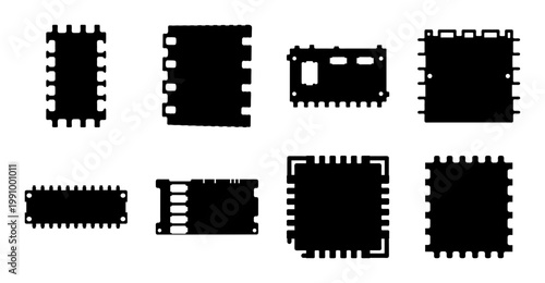 Set of eight laser cut plywood or acrylic parts for a project