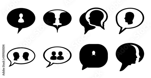 Conceptual image illustrating communication, dialogue and human connection through speech bubbles