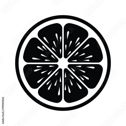 Citrus Slice Icon Graphic Design Abstract