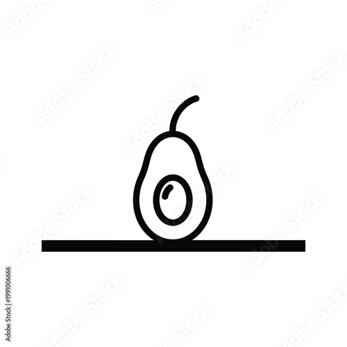 Avocado Healthy Fruit Vector Simple Icon Food Lifestyle