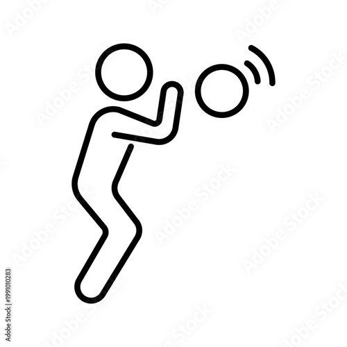 Basketball player icon. Sports and basketball line symbol. Black and white.