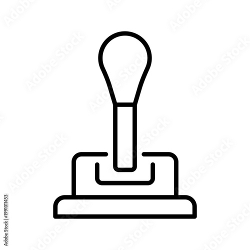 Transmission lever icon. Transport and car parts line symbol. Black and white.