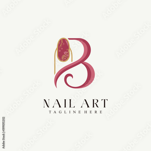 Minimalist Nail Salon Logo Vector Design