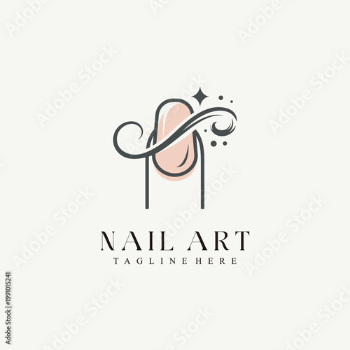 Minimalist Nail Salon Logo Vector Design
