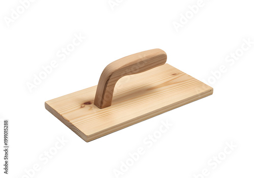 Wooden float for plaster or concrete work, a construction tool for smooth finishing, light wood handle for grip