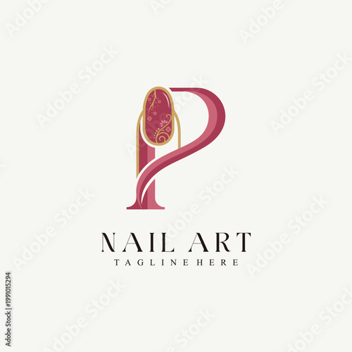 Minimalist Nail Salon Logo Vector Design