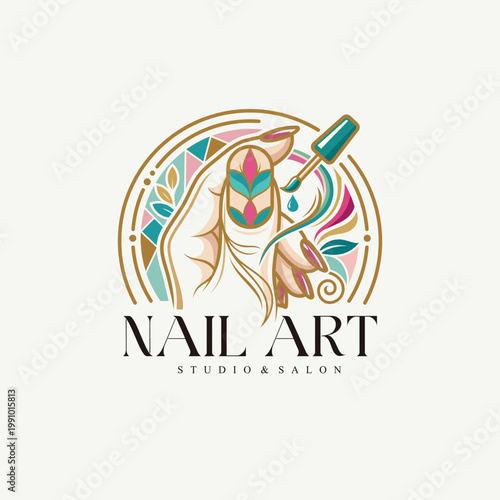 Minimalist Nail Salon Logo Vector Design