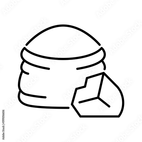 Pottery clay icon. Industry and ceramics line symbol. Black and white.