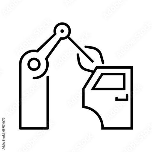 3d printing icon. Industry and additive manufacturing line symbol. Black and white.