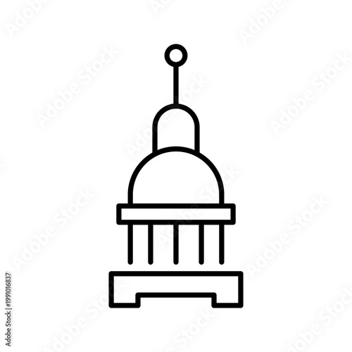 St isaac cathedral icon. Travel and religious building line symbol. Black and white.