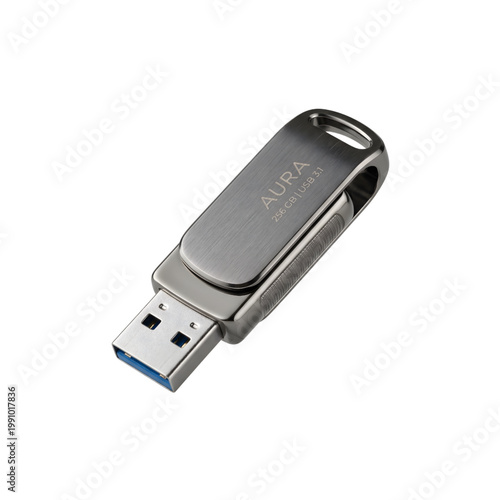 Premium USB Flash Drive Isolated on Transparent Background, High Quality Portable Storage Device