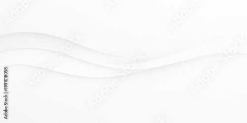 Minimalist White Paper Wave Texture with Smooth Curved Layers and Subtle 3D Shadow Depth, Clean Light Gray Gradient Background for Modern UI Design and Elegant Wallpapers.