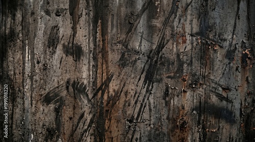 Dark grungy wooden texture with scratches and marks