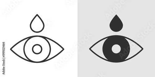 Eye Drop Icon representing eye care, treatment, and vision health.