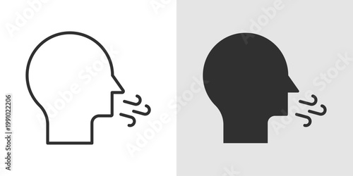 Breathing Exercise Icon representing deep breathing techniques, stress reduction, mindfulness practice, lung capacity improvement, and relaxation for mental and physical wellness.