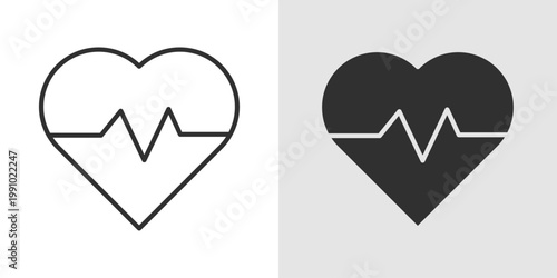 Cardiology Icon representing heart health, cardiovascular care, cardiac monitoring, and medical treatment related to heart diseases and conditions.