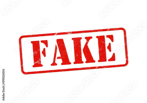 Red rubber stamp with the word fake written in capital letters isolated stamp Png