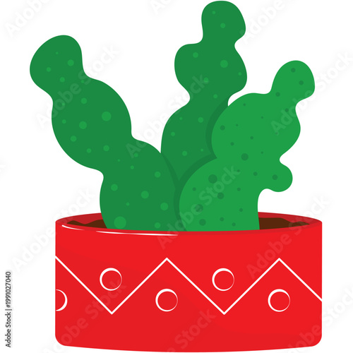Succulent vector cactus flower green plant icon