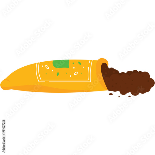 Agriculture flower soil bag vector icon isolated