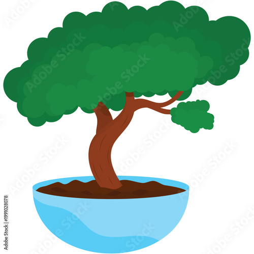 Decorative money tree in pot vector icon