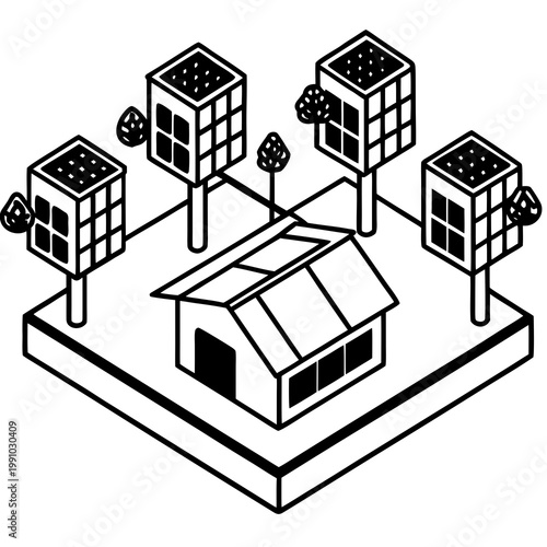 illustration of a residential building