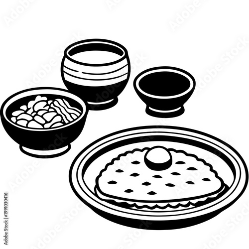 vector illustration of a cooking pot