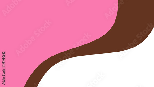 Sweet melting chocolate and pink strawberry icing glaze background. Melted syrup or dripping liquid sauce. Minimalist sweet chocolate and strawberry pink background. Minimalist wavy background.