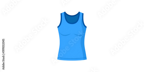 Sleeveless blue athletic tank top with racerback design Vector