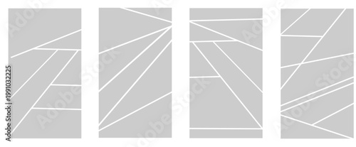 Image collage layout template. Grey mosaic mood board grid collection. Picture frame set. Photo album idea for banner, poster, comic page, flyer, brochure, booklet, memory wall design. Vector pack