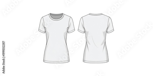 Light gray short-sleeve t-shirt with subtle ribbed collar and cuffs Vector