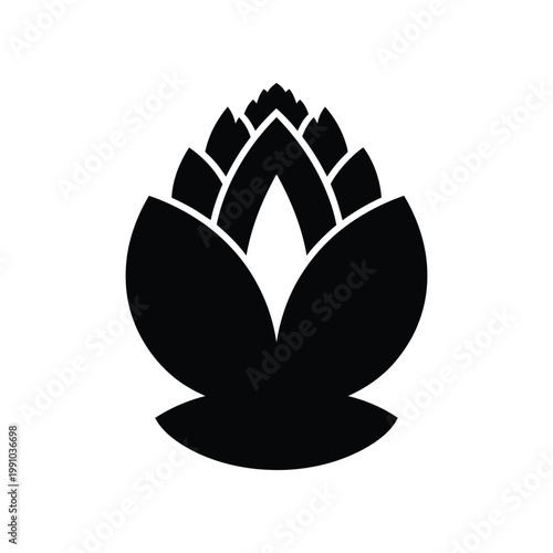 Artichoke flower bud icon isolated vector for culinary ingredients and healthy food concepts and gourmet cooking and restaurant menu branding and botanical illustration style graphic
