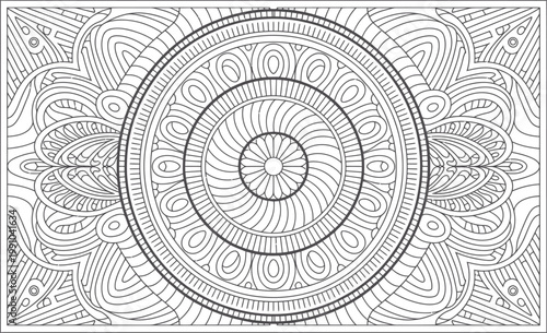 Intricate Black and White Mandala Pattern Background