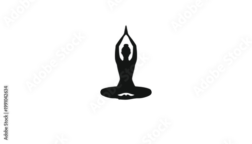 Yoga practitioner is depicted in a meditative lotus position to symbolize the pursuit of inner peace and physical wellness through balanced mindfulness and disciplined exercise in a quiet space.