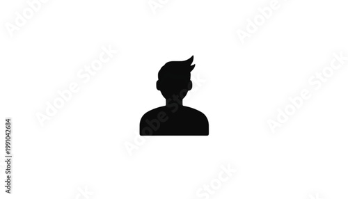 Person icon depicts a stylized human silhouette representing a user profile or account avatar for digital interfaces, mobile applications, and web design systems requiring clear navigational elements.