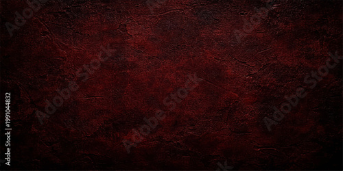 Old dark red grunge wall texture with a dirty rusted metal surface and aged orange paint pattern on a rough vintage paper backdrop