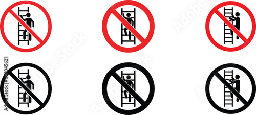 Prohibition signs no entry no access and restricted area indicators