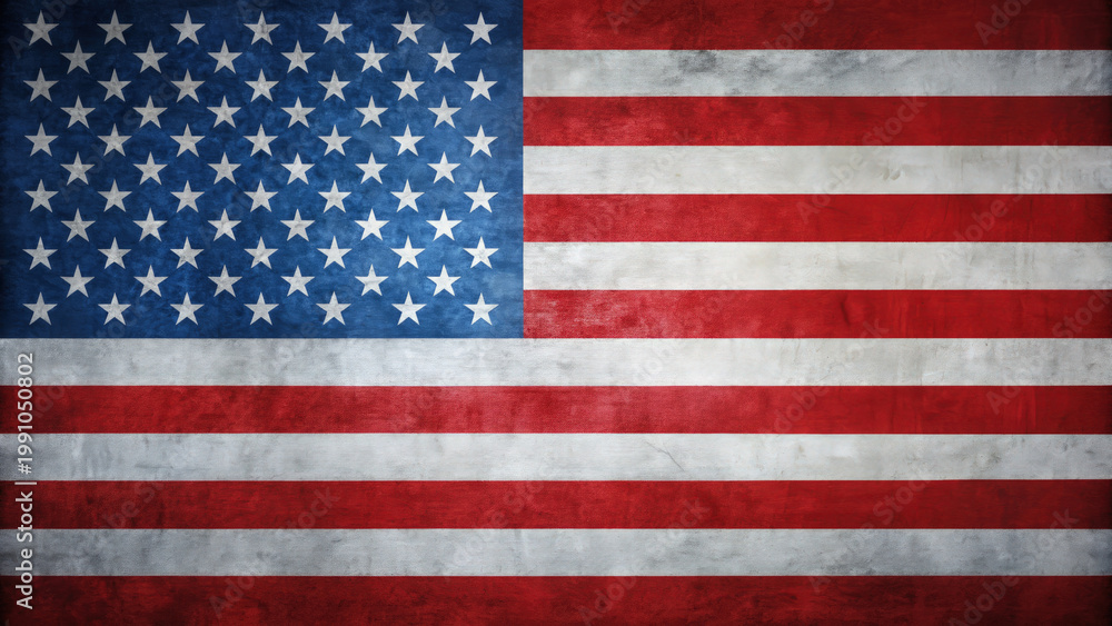Obraz premium American Flag Painted on Wall