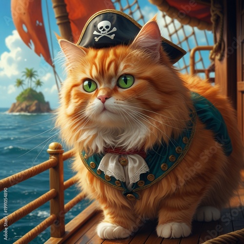 cat in a pirate hat