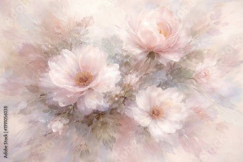 delicate pastel floral design with gentle paintbrush strokes