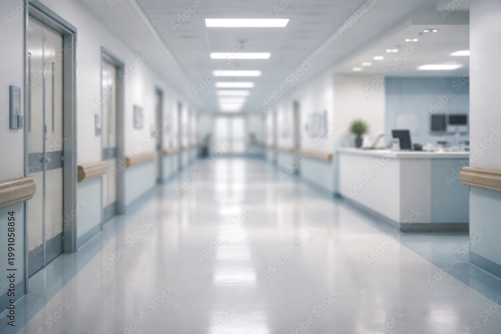 Obraz premium hospital corridor featuring a softly blurred background and clean design