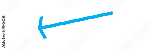 Blue directional long arrow on white background . Isolated long arrows . Pointing arrows . Arrowhead pointing arrow icon . EPS 10 .
